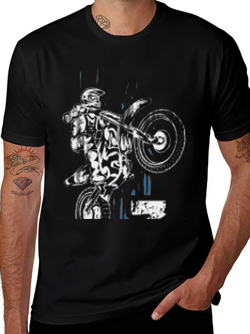 Motocross Rider Black T-Shirt
