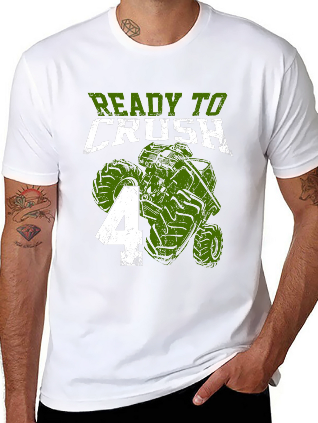 Ready to Crush 4 Monster Truck Birthday Shirt
