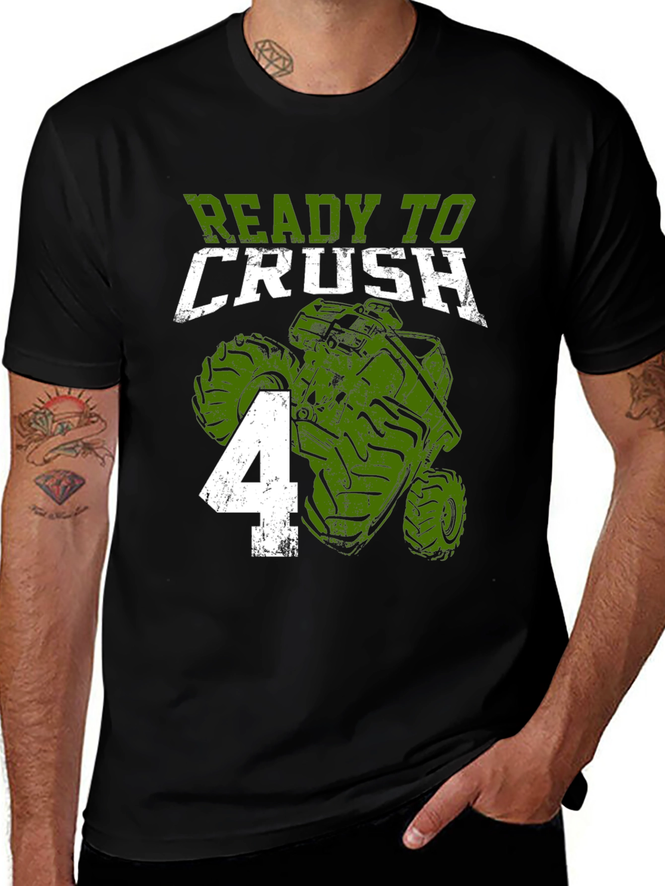 Ready to Crush 4 Monster Truck Birthday Shirt