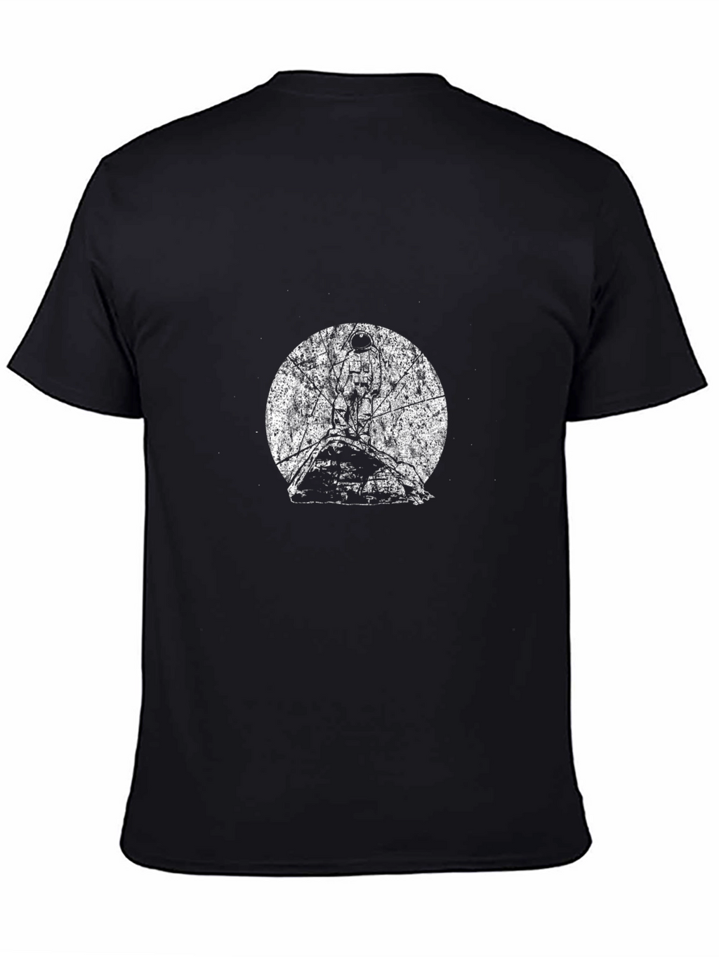 Black Graphic Tee - Moon & Tree Design