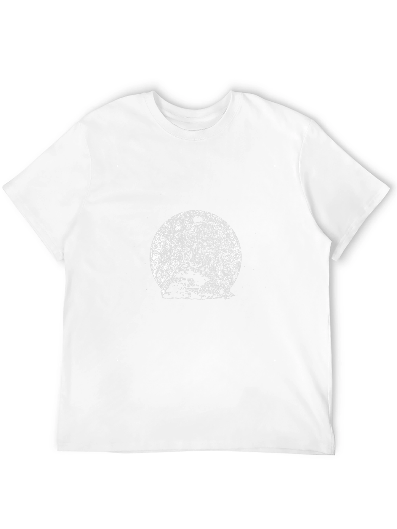 Black Graphic Tee - Moon & Tree Design