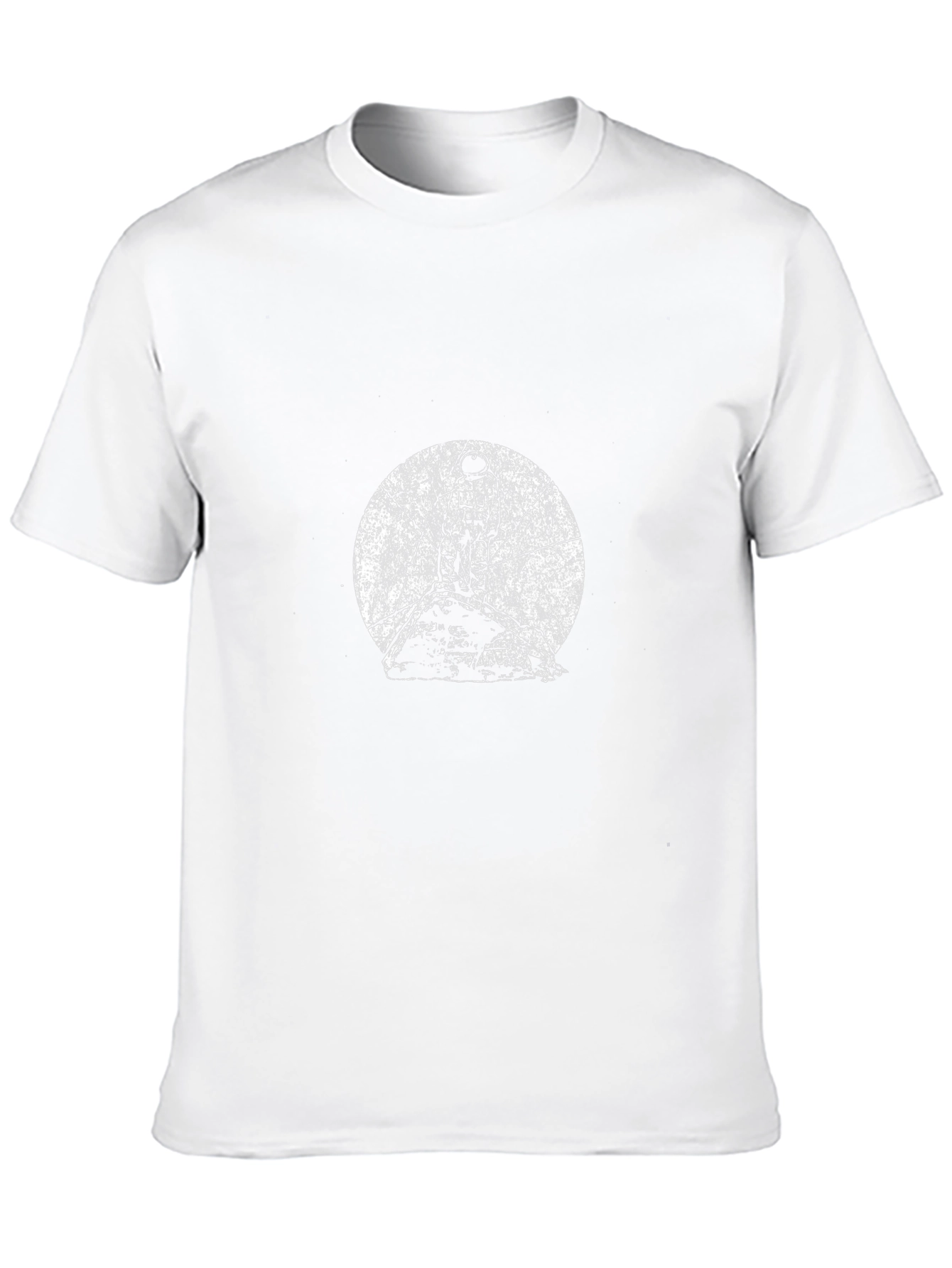 Black Graphic Tee - Moon & Tree Design