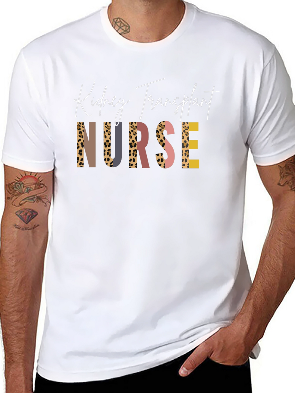 Kidney Transplant Nurse T-Shirt - Unique Leopard Print Design