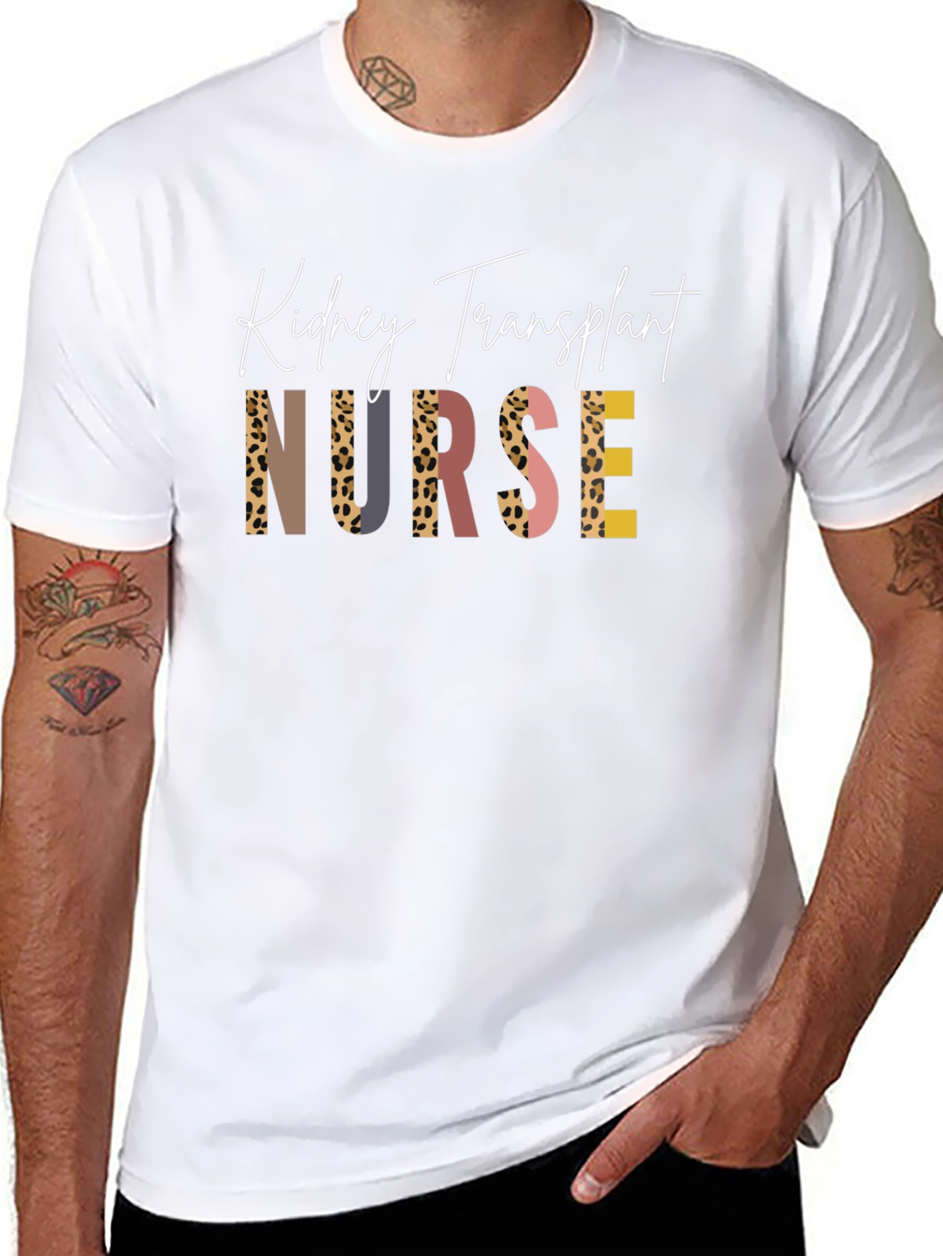 Kidney Transplant Nurse T-Shirt - Unique Leopard Print Design