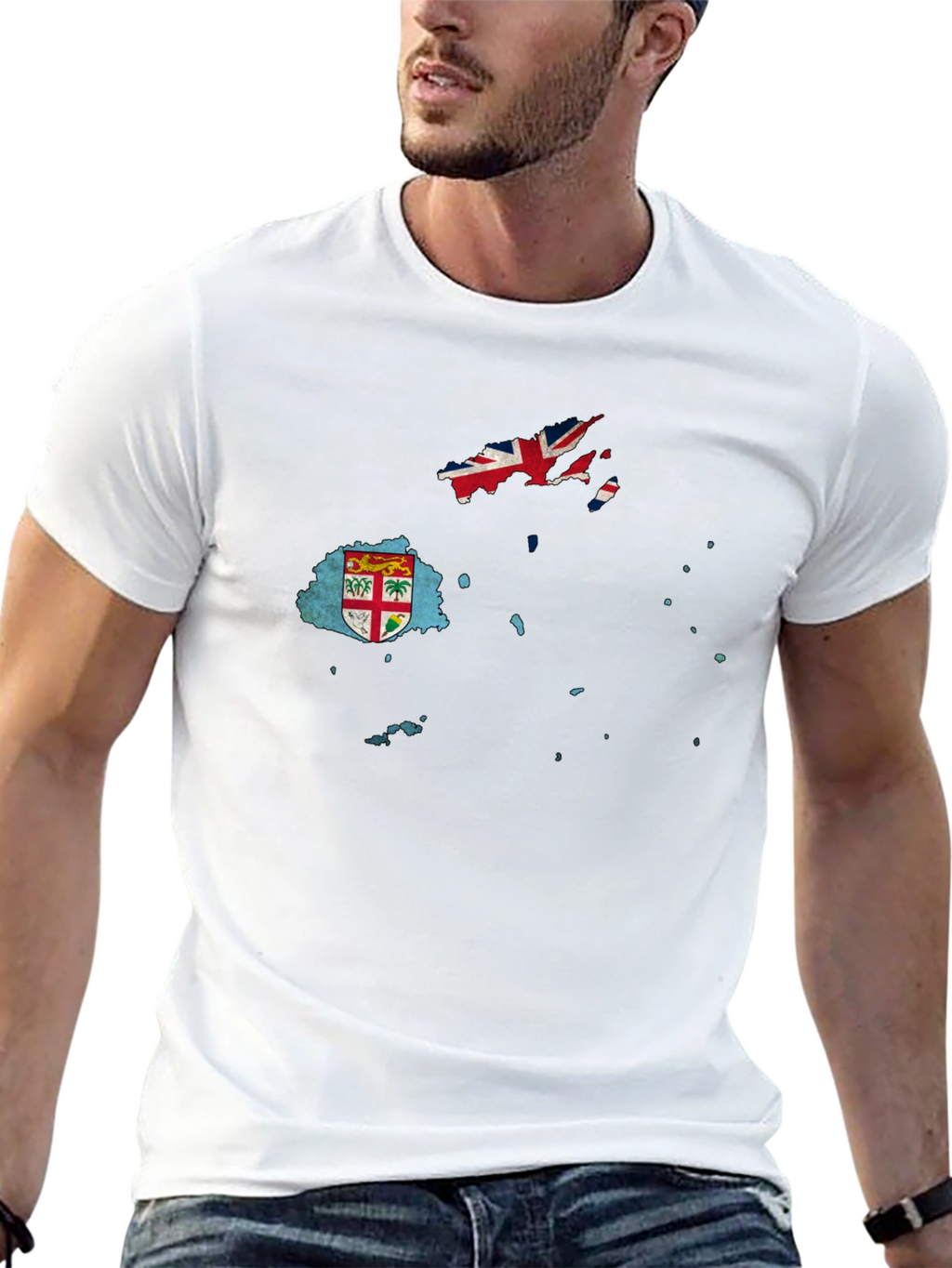Fiji Flag Map Graphic T-Shirt