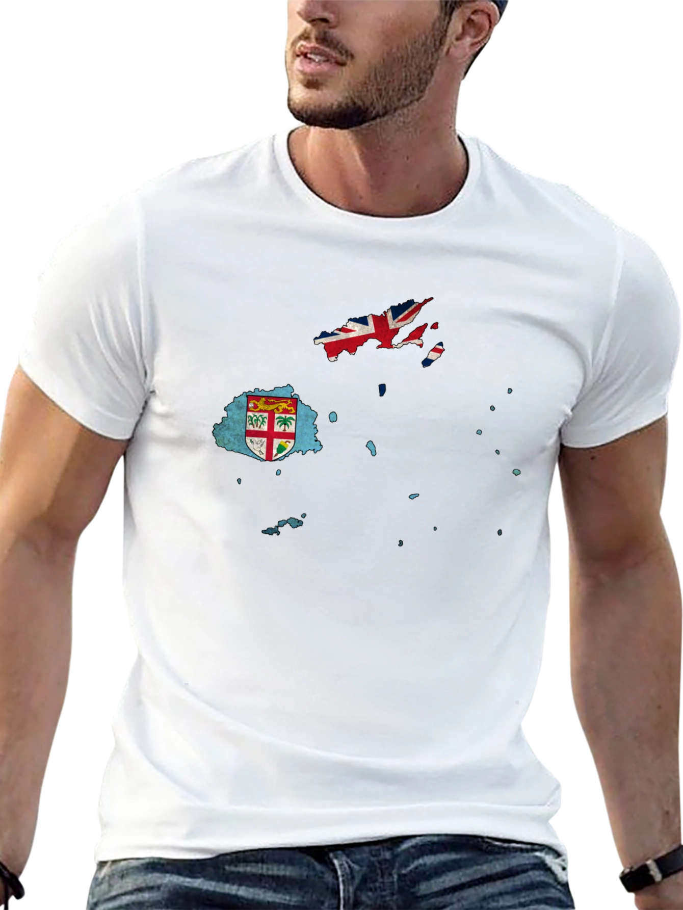 Fiji Flag Map Graphic T-Shirt