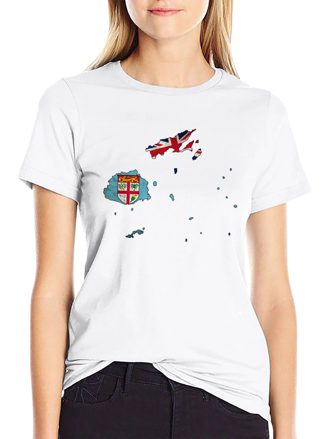 Fiji Flag Map Graphic T-Shirt