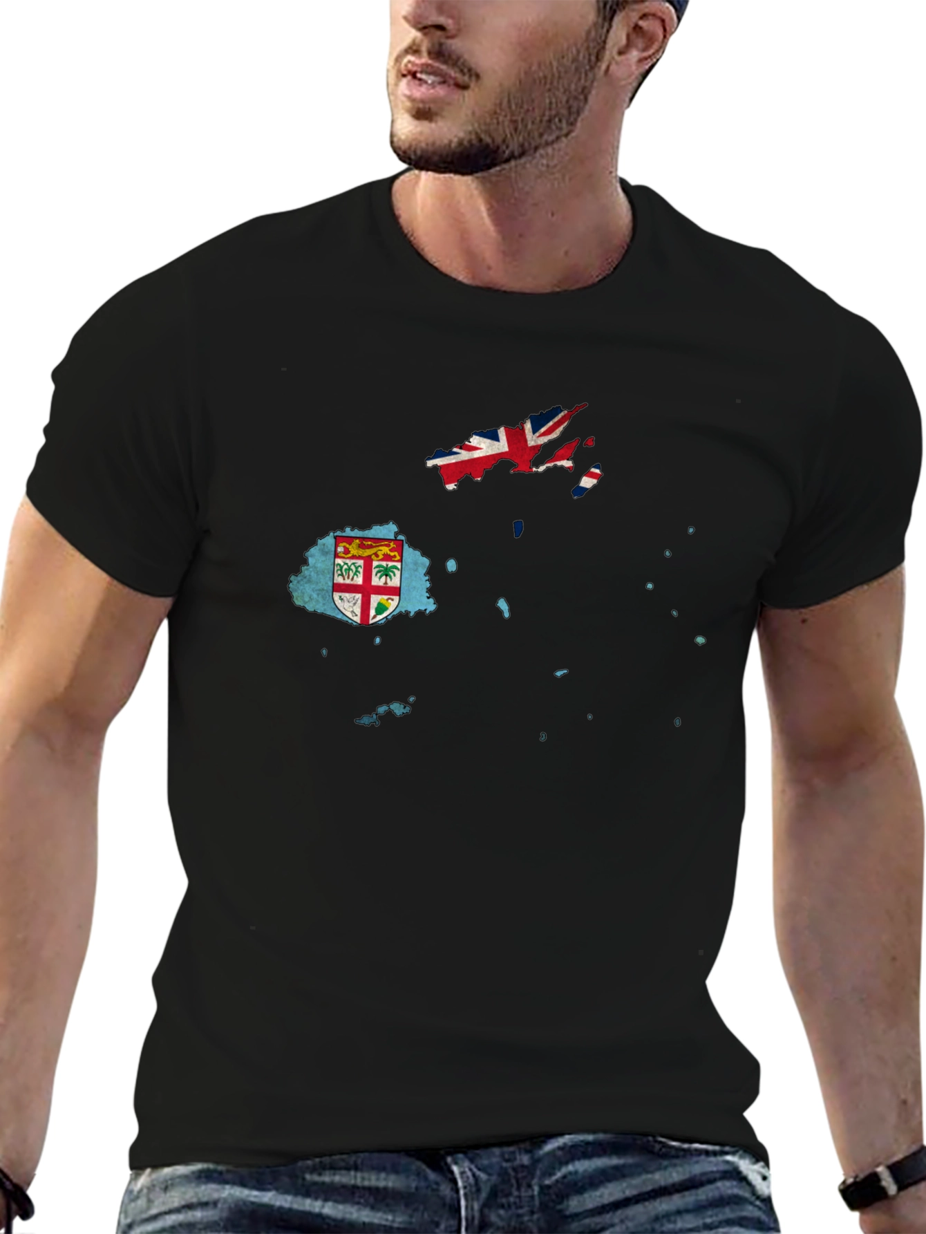 Fiji Flag Map Graphic T-Shirt