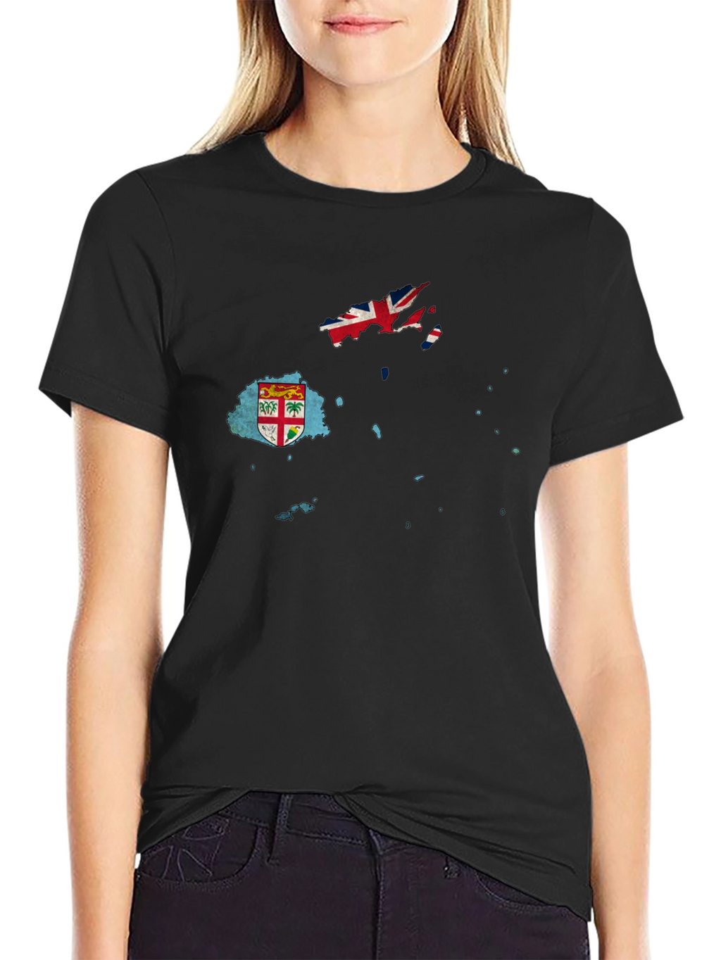 Fiji Flag Map Graphic T-Shirt