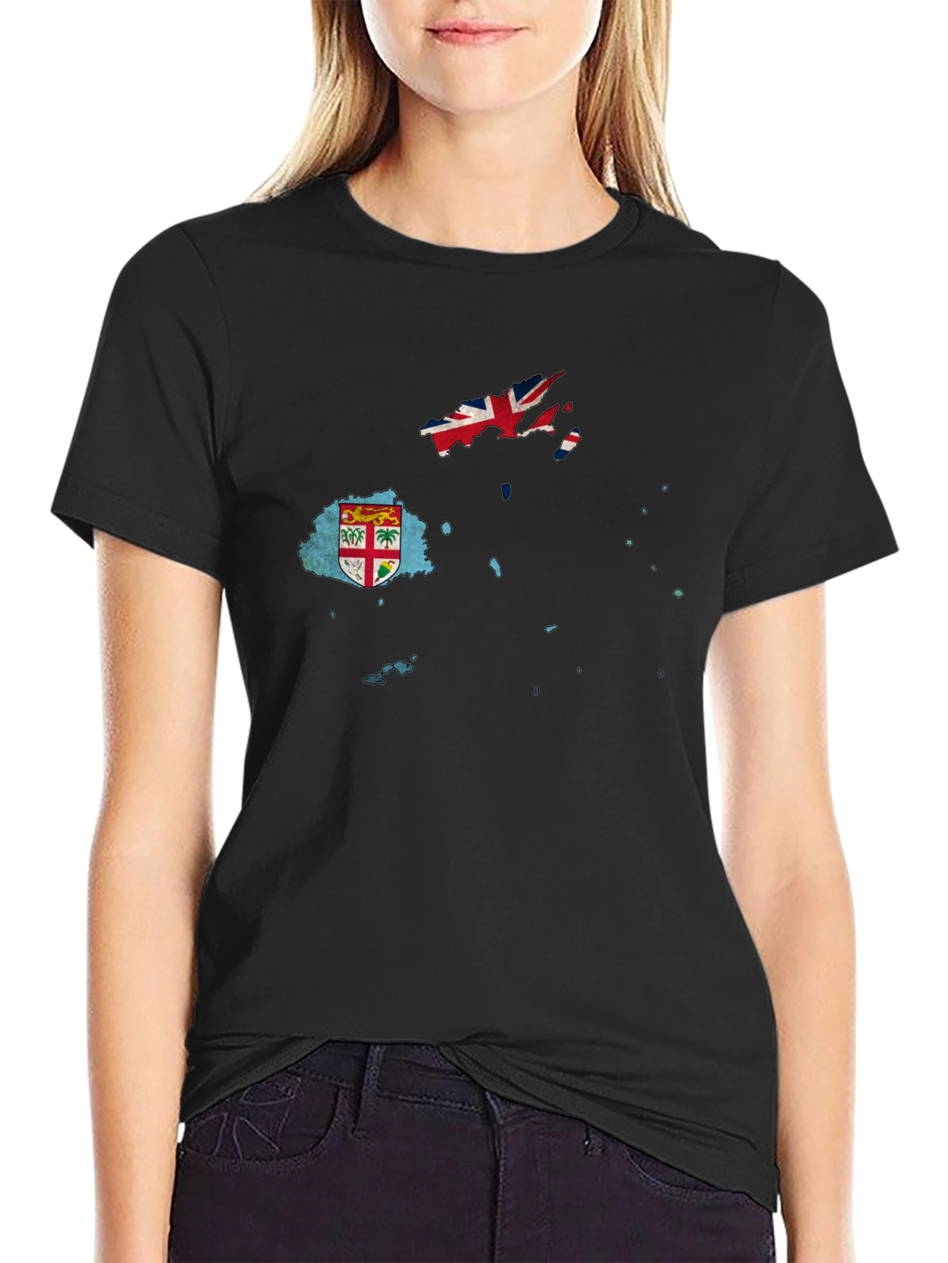 Fiji Flag Map Graphic T-Shirt