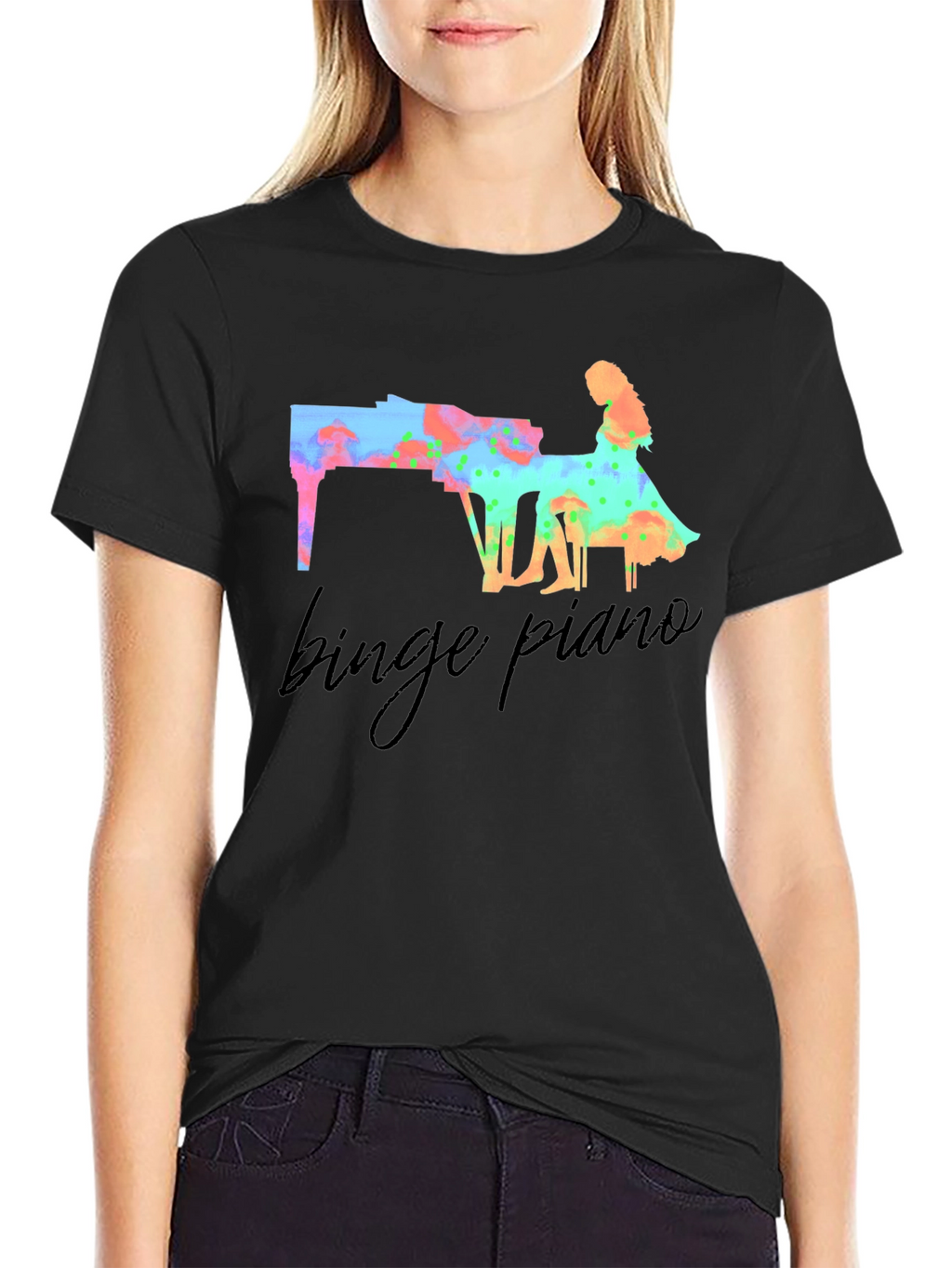Binge Piano Graphic T-Shirt - Music Lover Tee