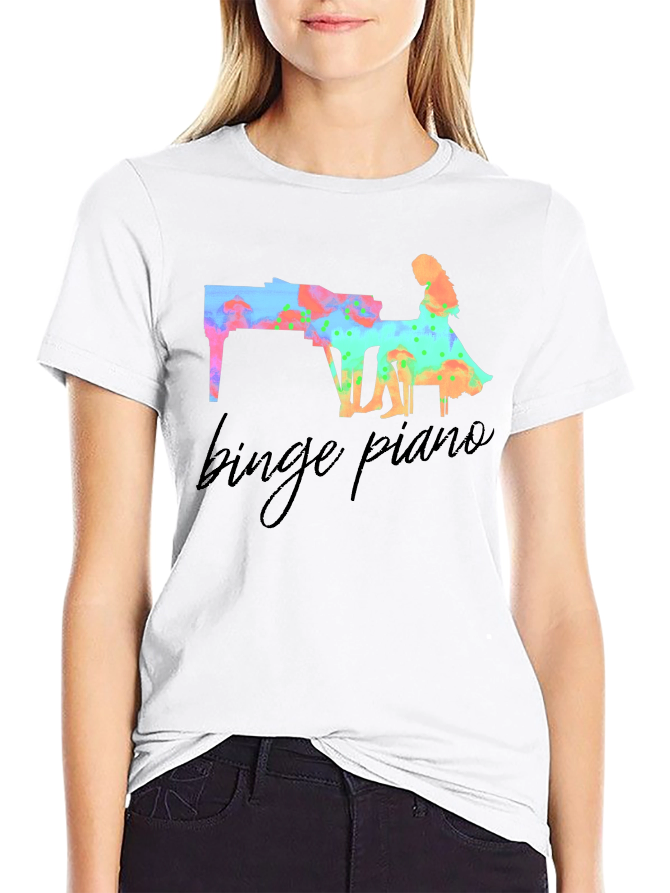 Binge Piano Graphic T-Shirt - Music Lover Tee