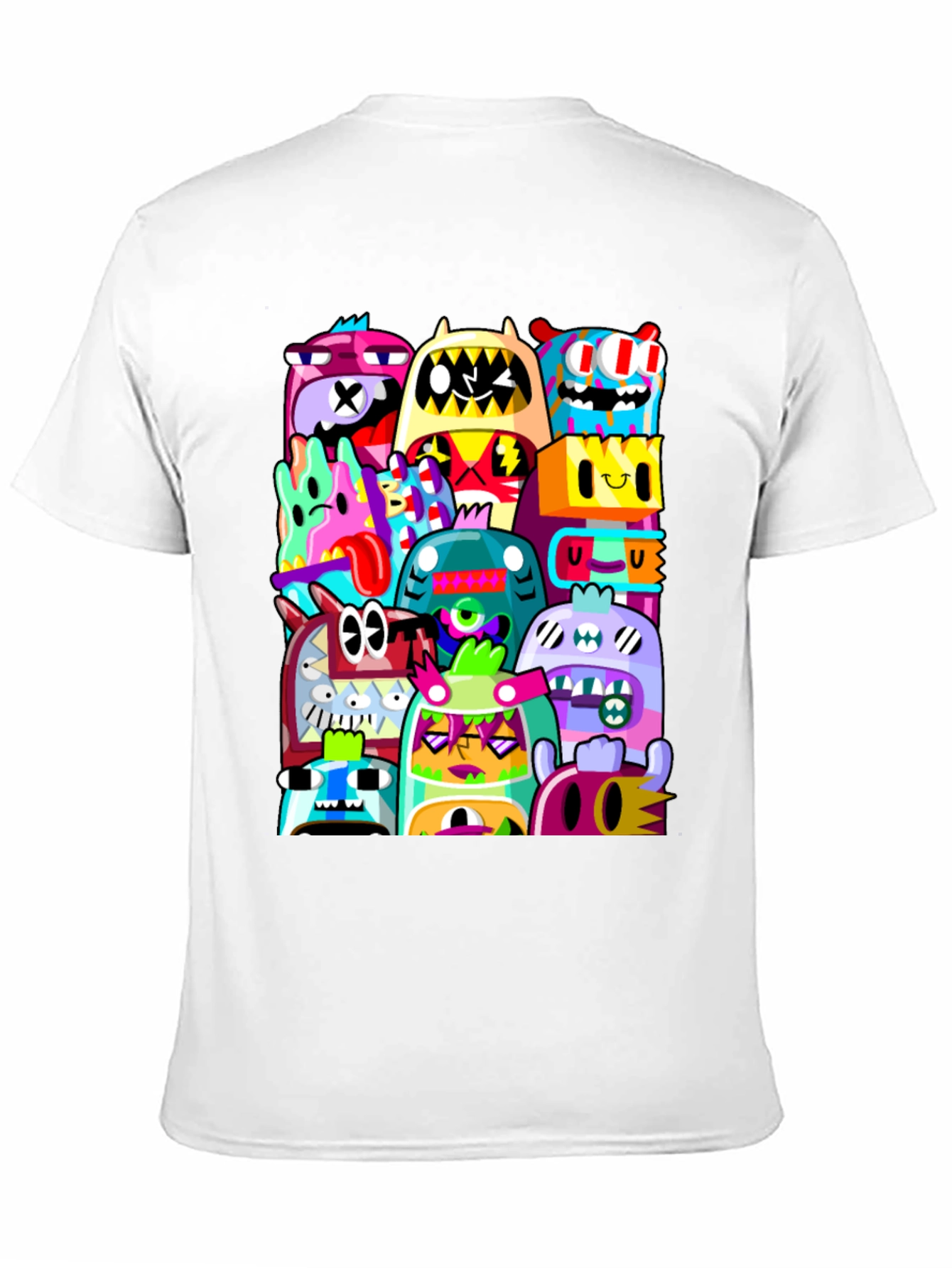 Funky Doodle Monsters Black Graphic T-Shirt