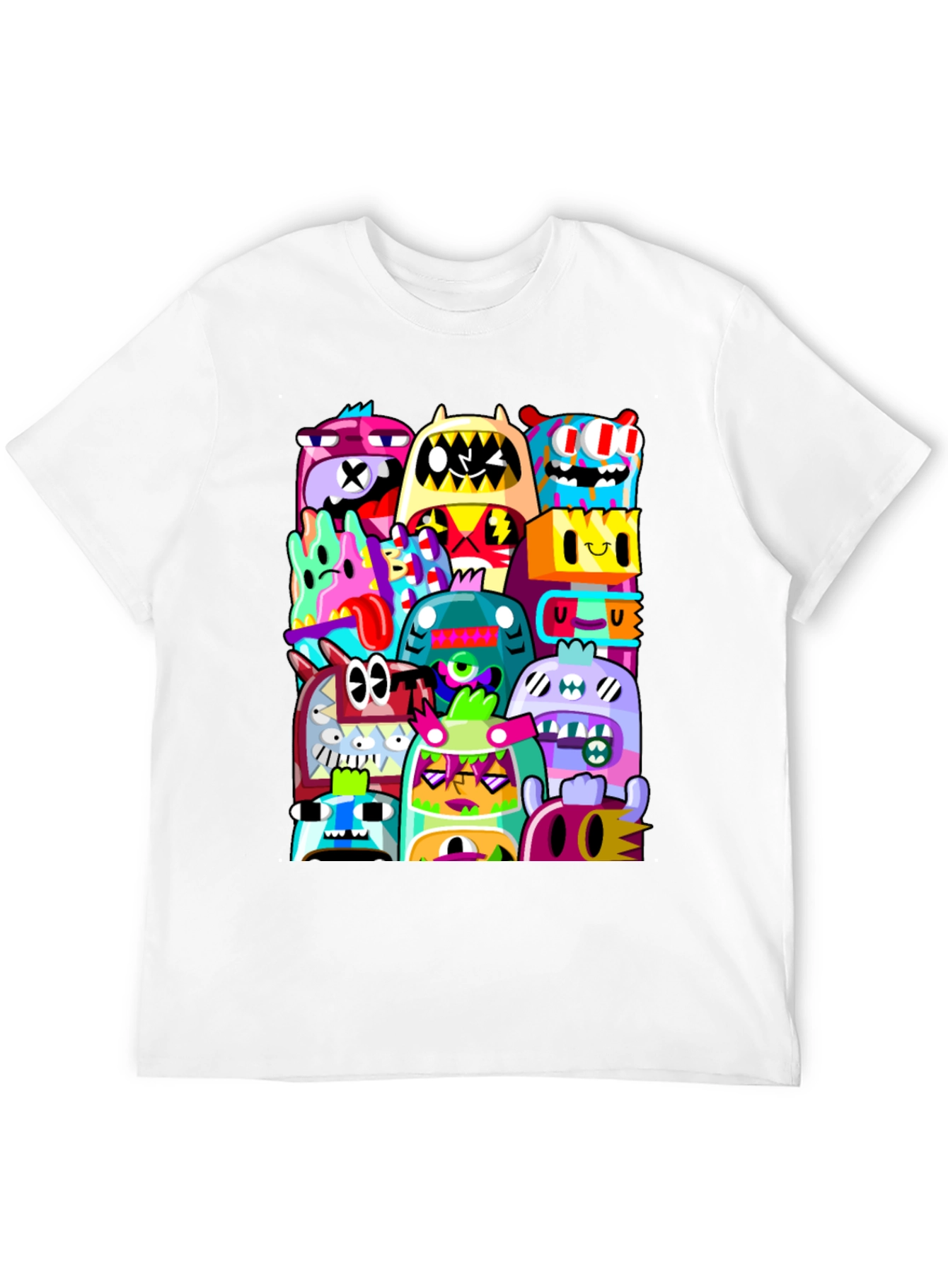 Funky Doodle Monsters Black Graphic T-Shirt