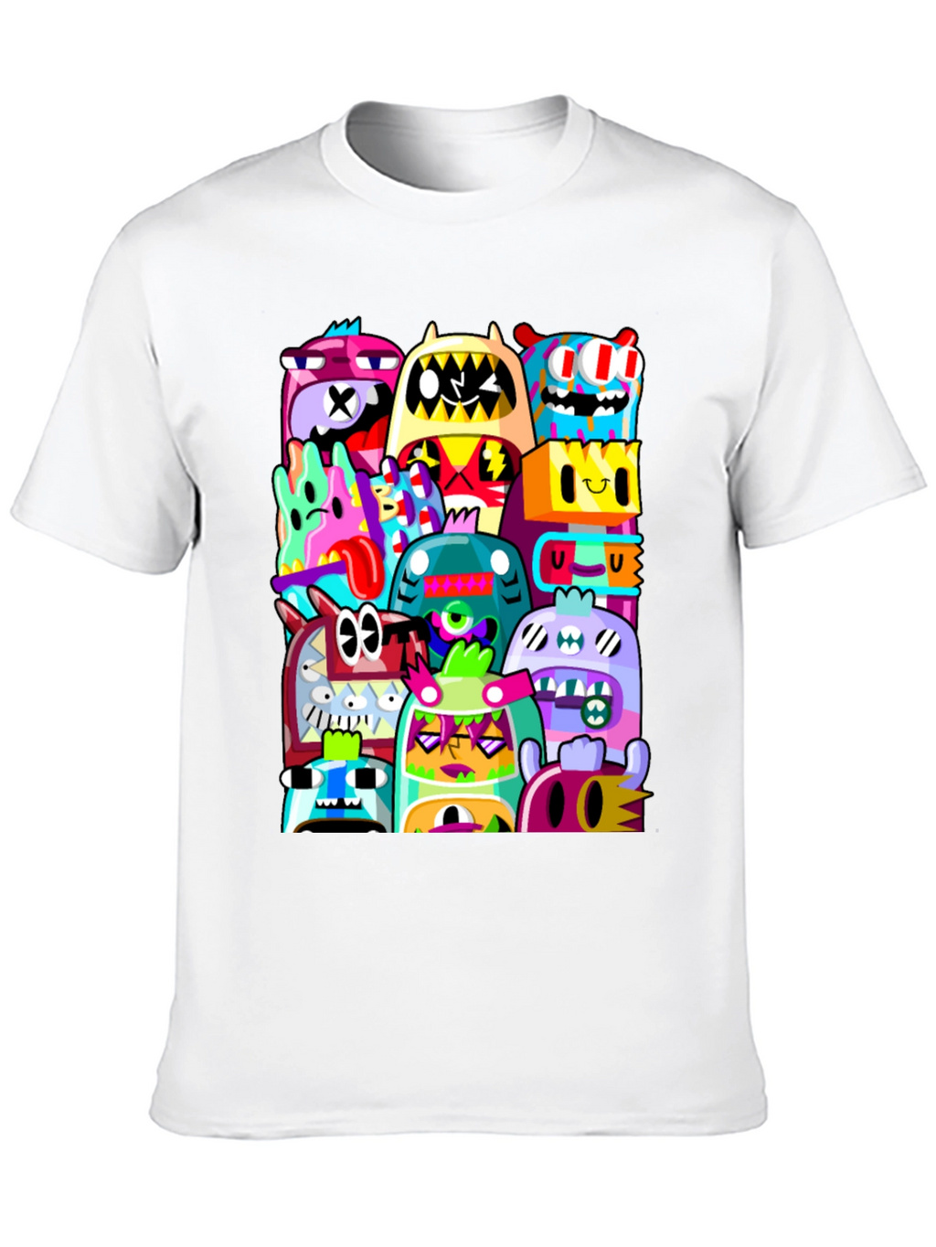 Funky Doodle Monsters Black Graphic T-Shirt