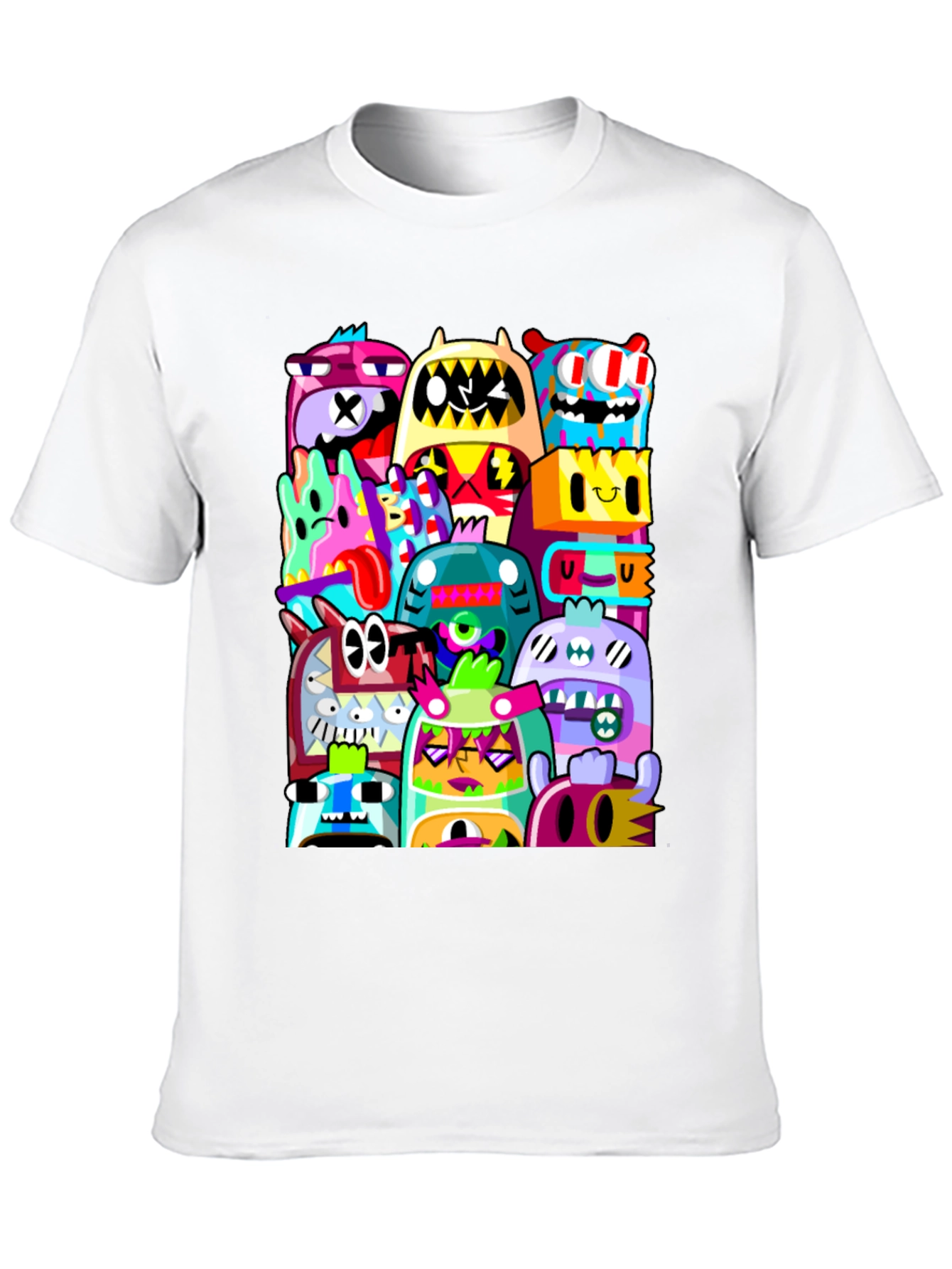 Funky Doodle Monsters Black Graphic T-Shirt