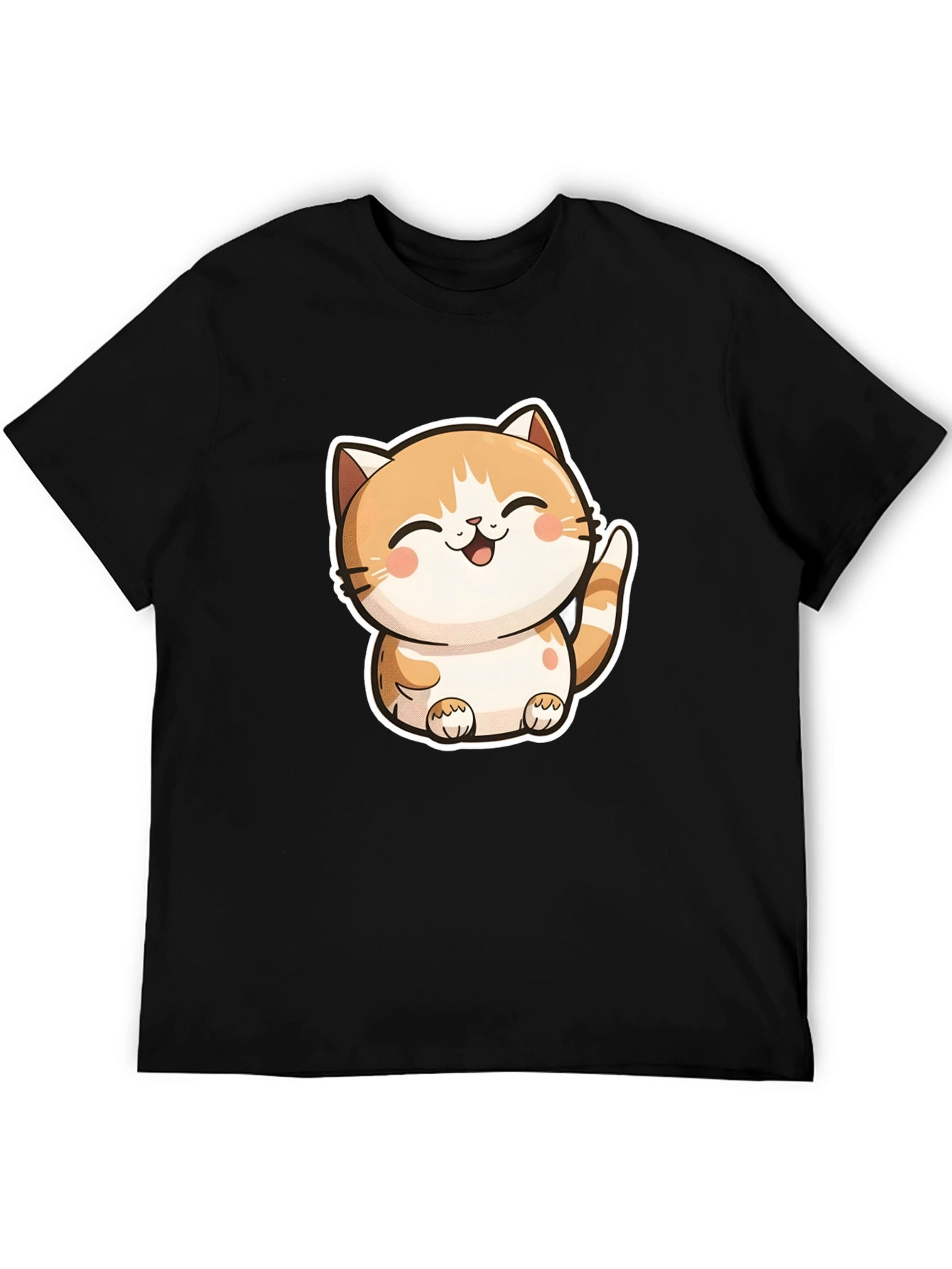 Cute Cartoon Cat Graphic T-Shirt - Unisex
