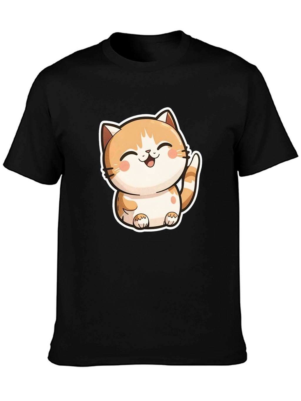 Cute Cartoon Cat Graphic T-Shirt - Unisex