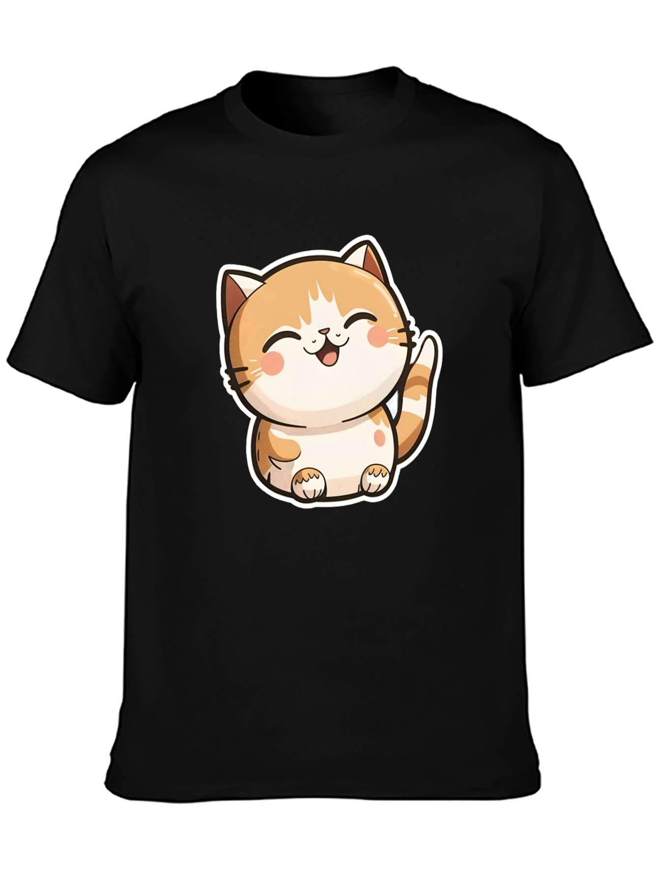 Cute Cartoon Cat Graphic T-Shirt - Unisex