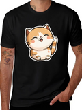 Cute Cartoon Cat Graphic T-Shirt - Unisex