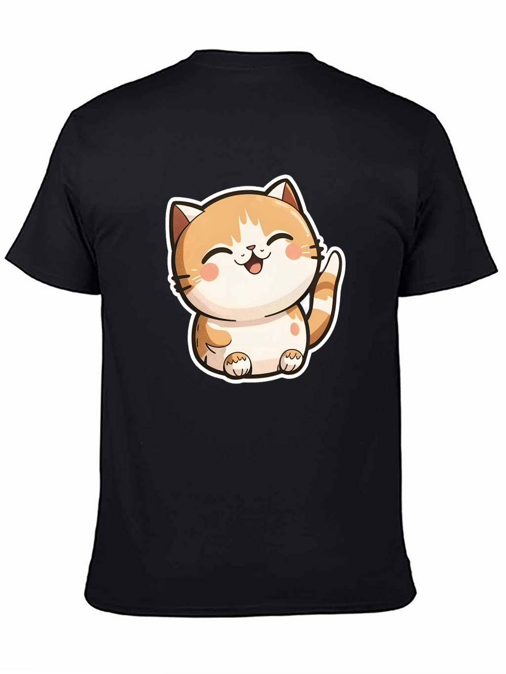 Cute Cartoon Cat Graphic T-Shirt - Unisex