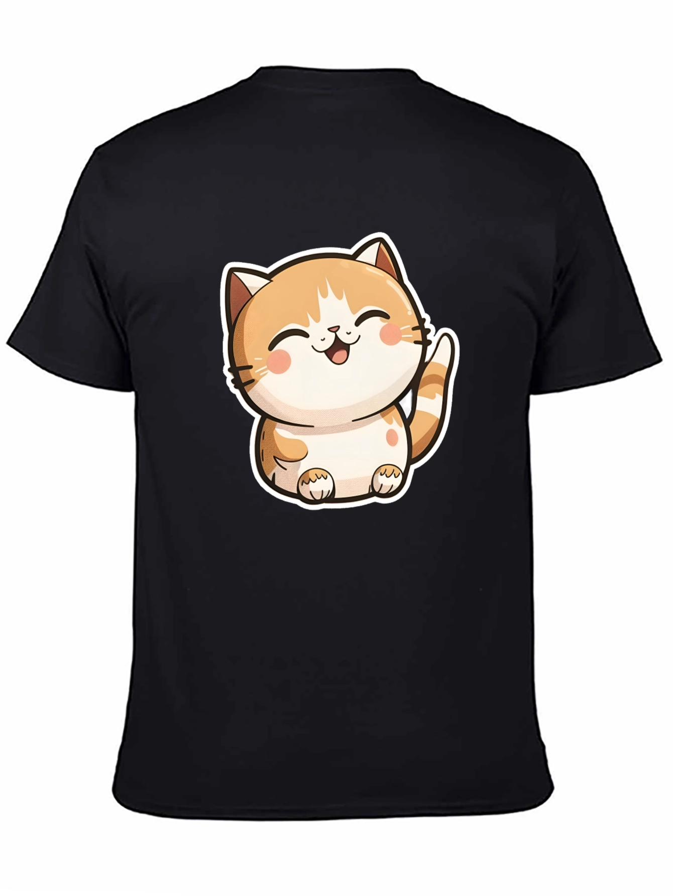 Cute Cartoon Cat Graphic T-Shirt - Unisex