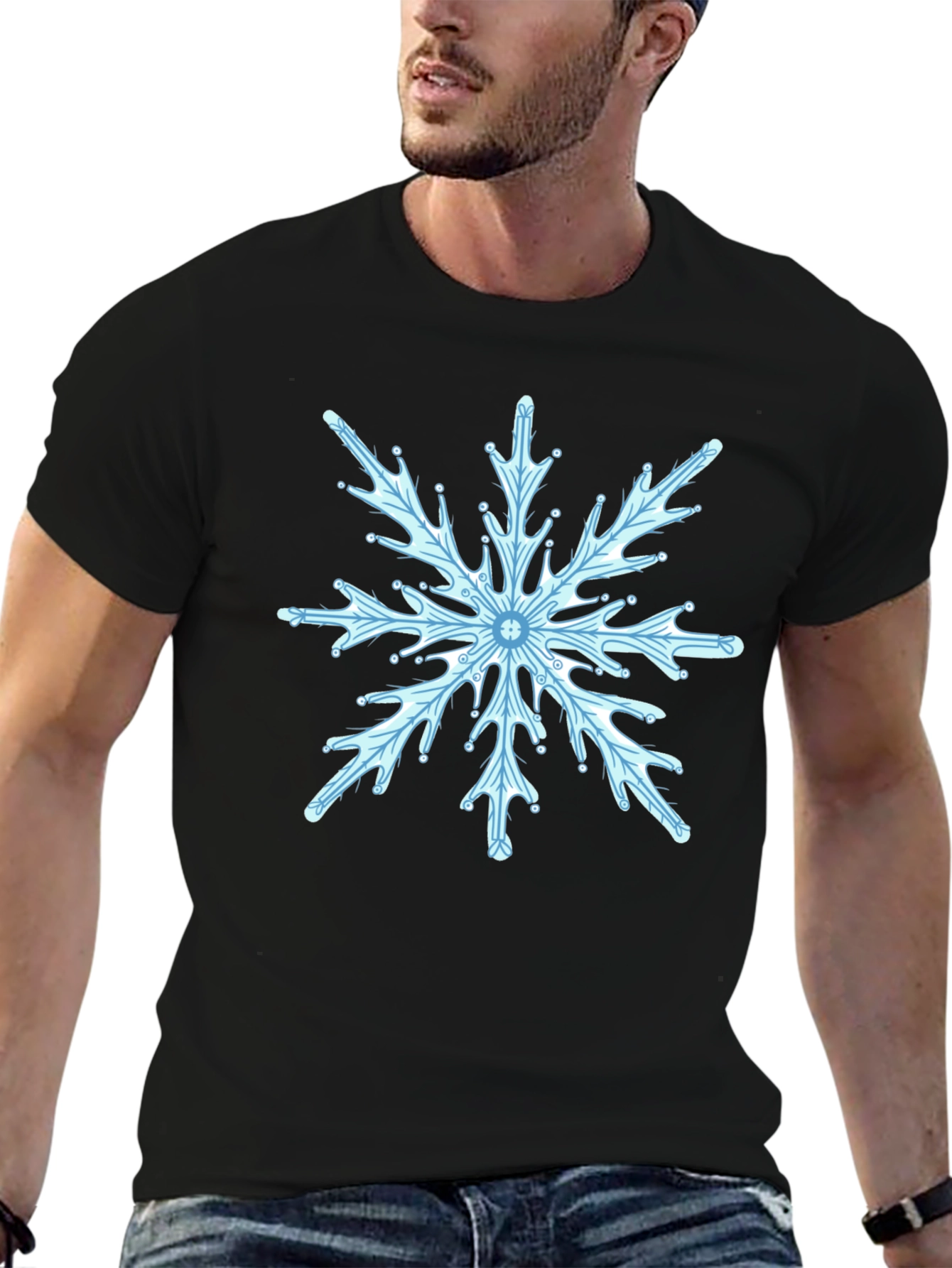 Snowflake Graphic Tee - Stylish Winter Apparel