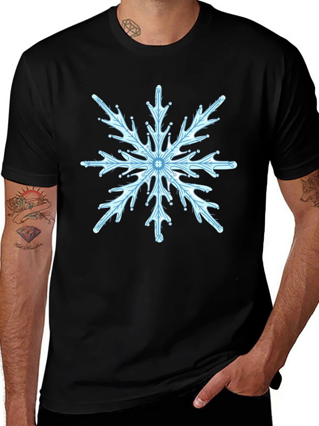 Snowflake Graphic Tee - Stylish Winter Apparel