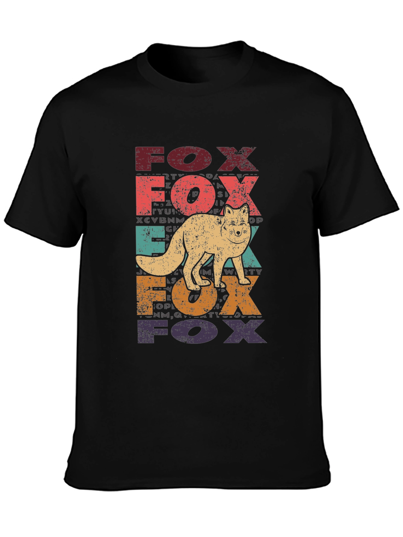 Vintage Fox Graphic Tee - Retro Style Black T-Shirt