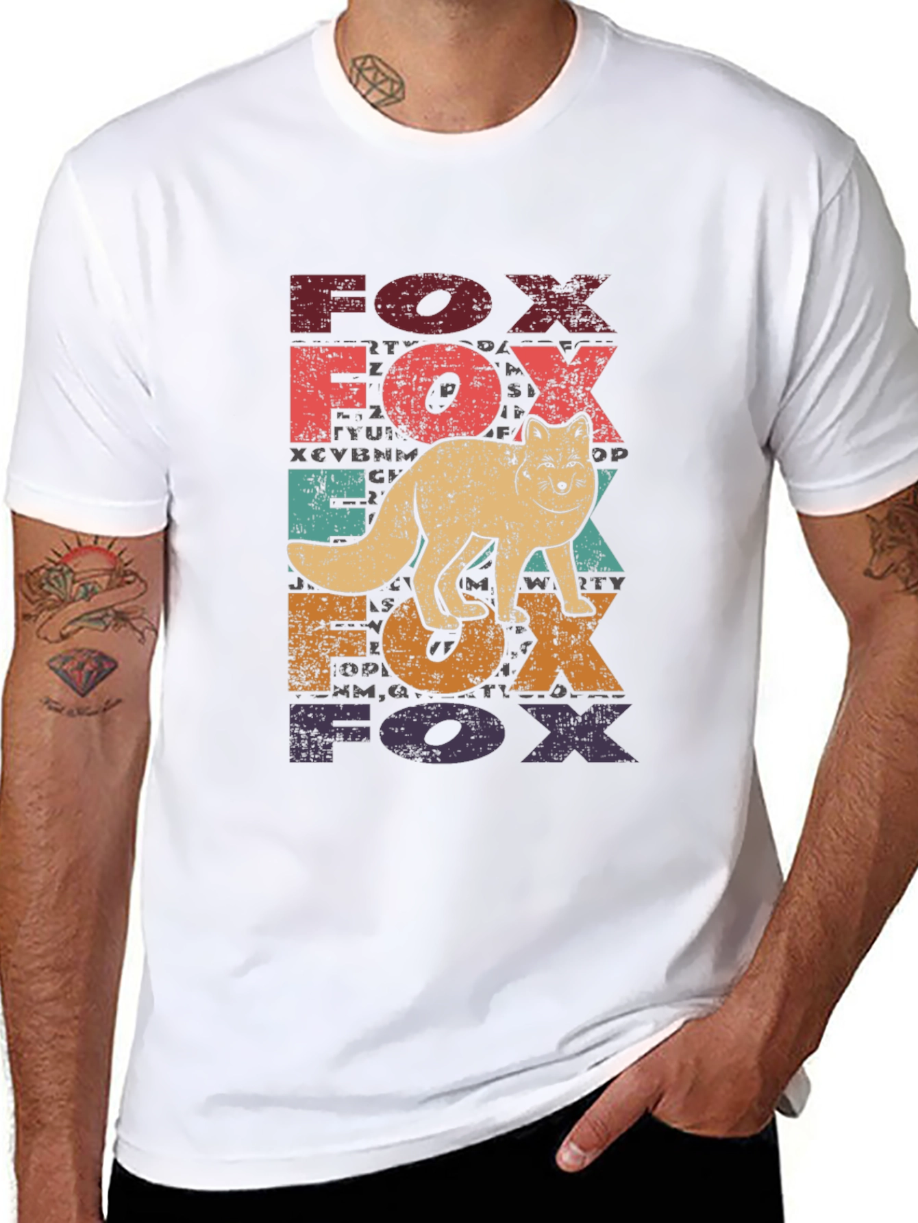 Vintage Fox Graphic Tee - Retro Style Black T-Shirt