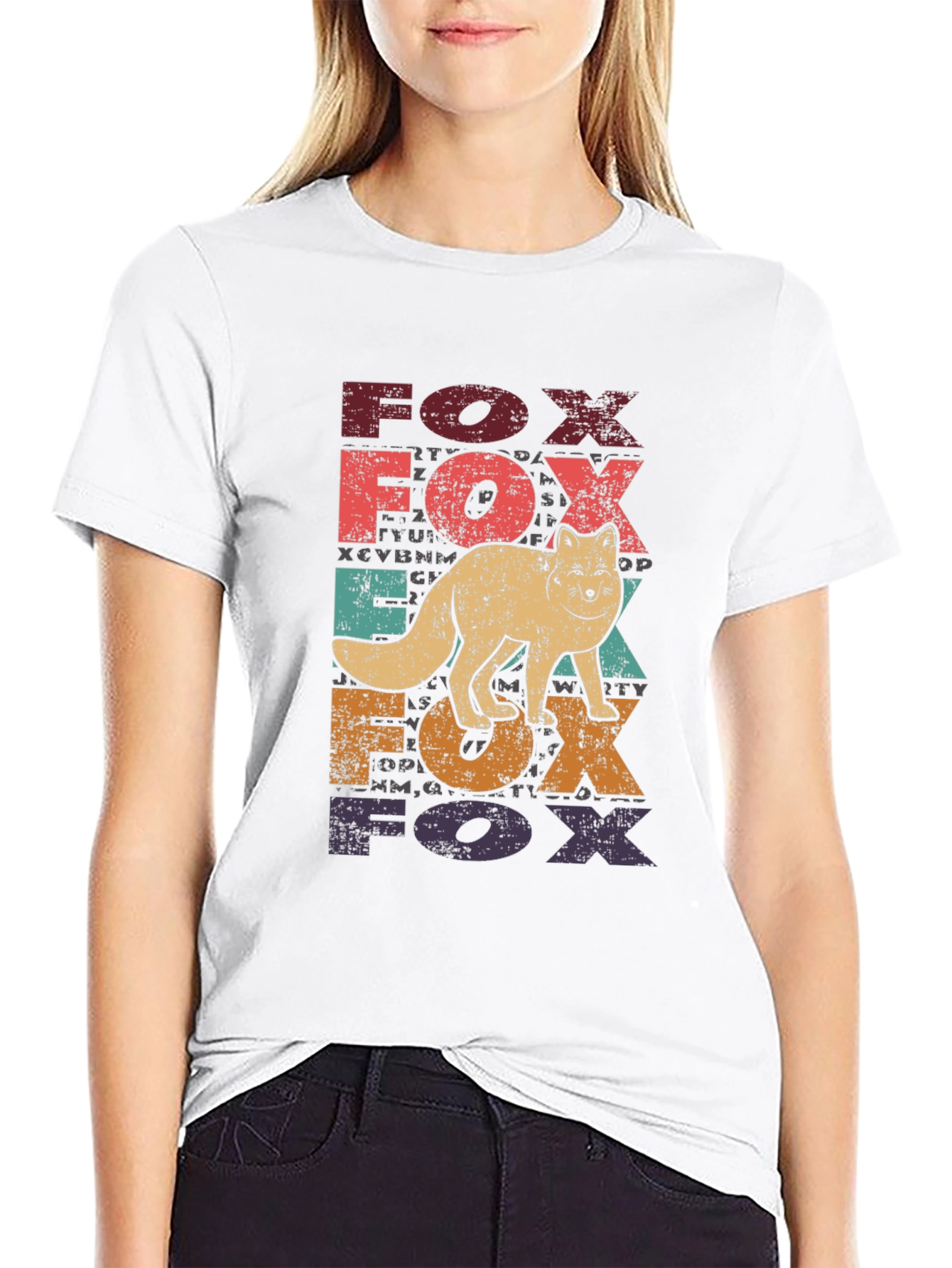 Vintage Fox Graphic Tee - Retro Style Black T-Shirt
