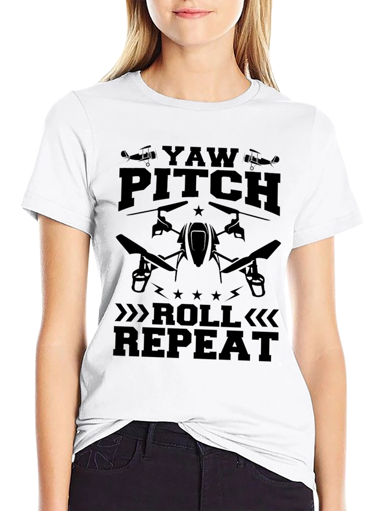 Yaw Pitch Roll Repeat Drone Pilot T-Shirt