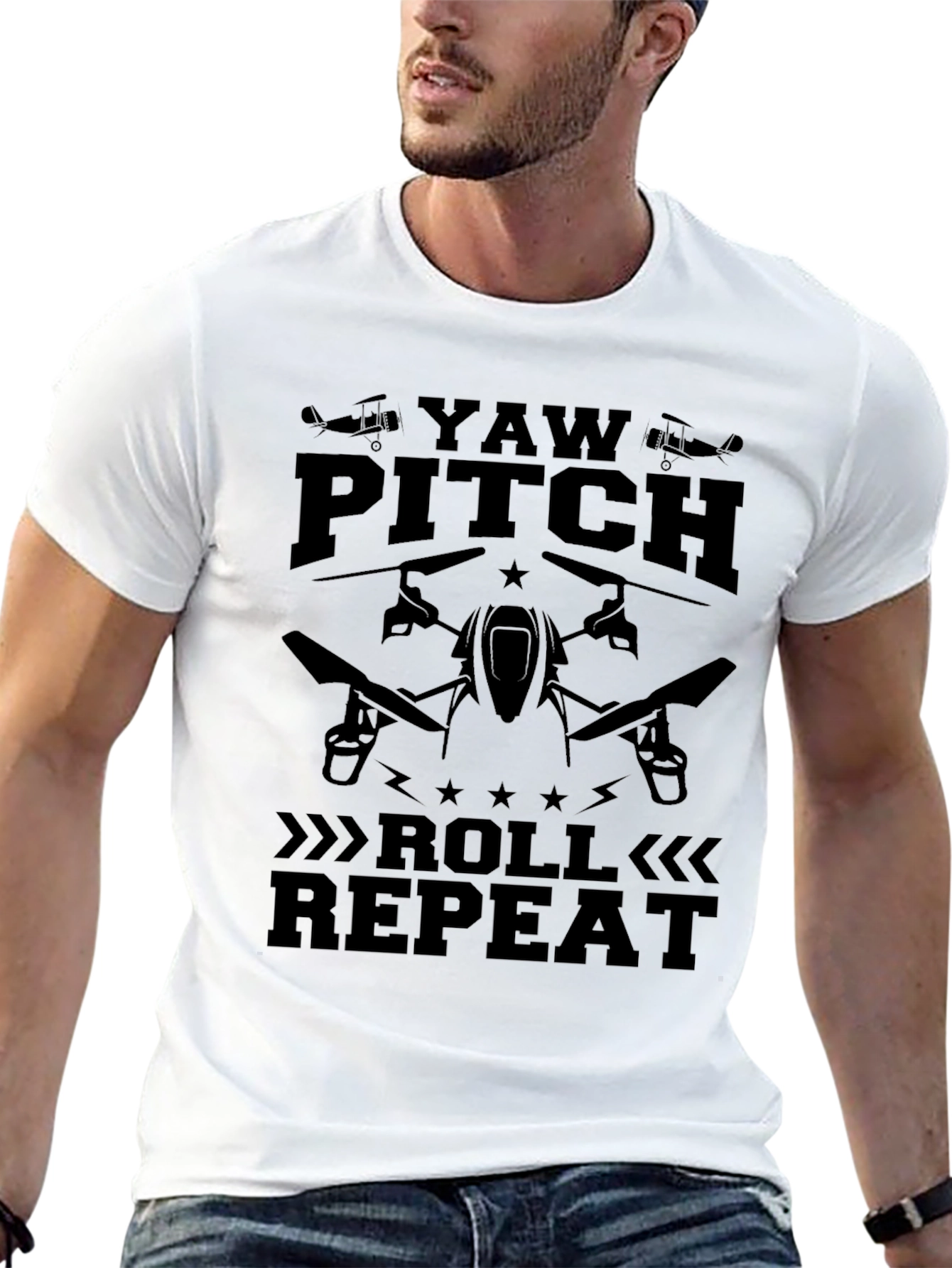 Yaw Pitch Roll Repeat Drone Pilot T-Shirt
