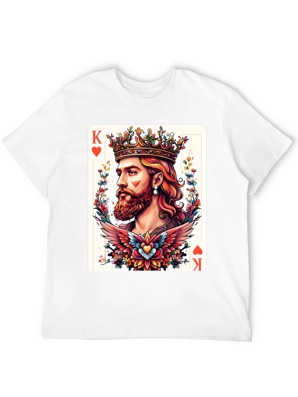 King of Hearts Graphic T-Shirt - Bold Card Design