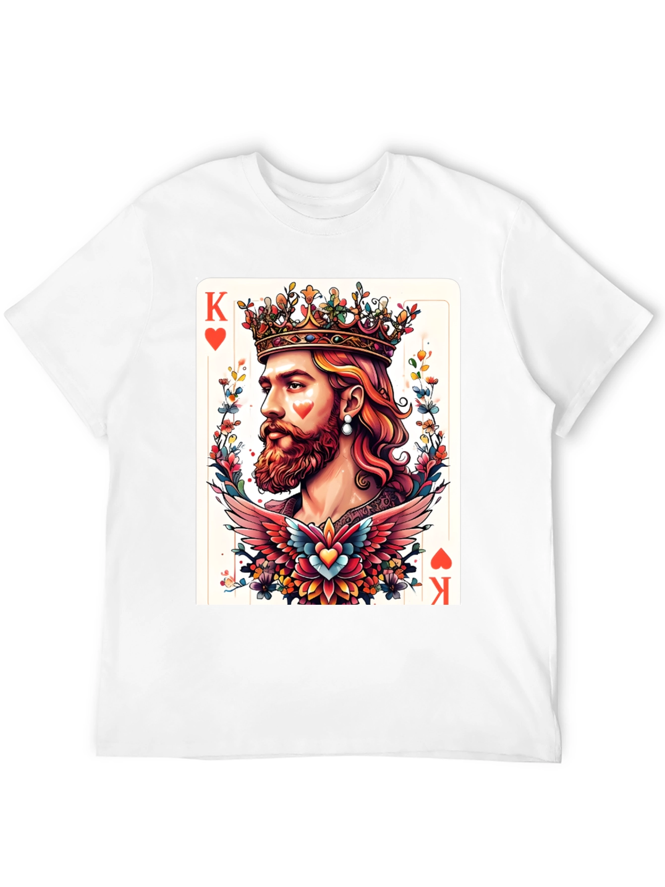 King of Hearts Graphic T-Shirt - Bold Card Design