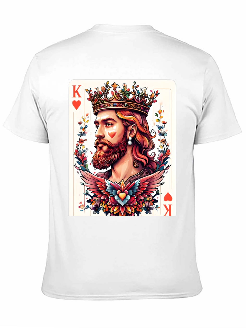 King of Hearts Graphic T-Shirt - Bold Card Design