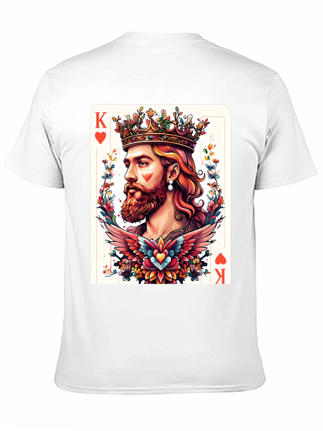 King of Hearts Graphic T-Shirt - Bold Card Design