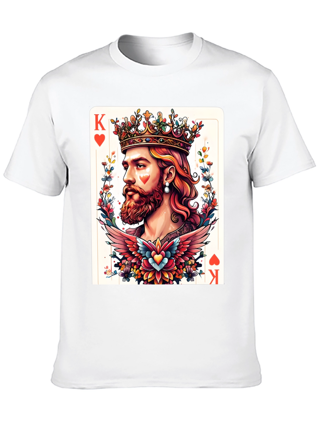 King of Hearts Graphic T-Shirt - Bold Card Design