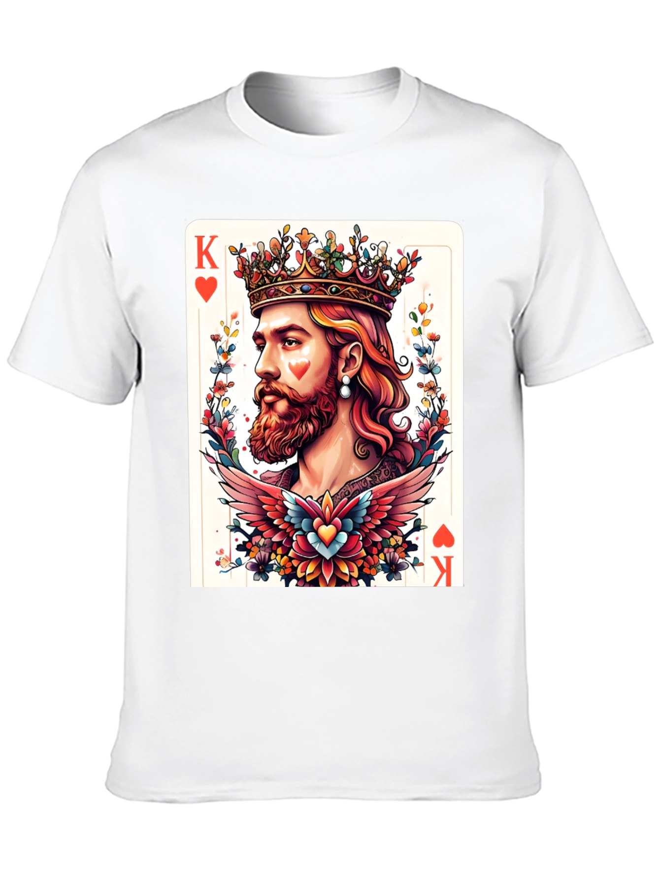 King of Hearts Graphic T-Shirt - Bold Card Design