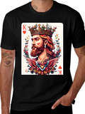 King of Hearts Graphic T-Shirt - Bold Card Design