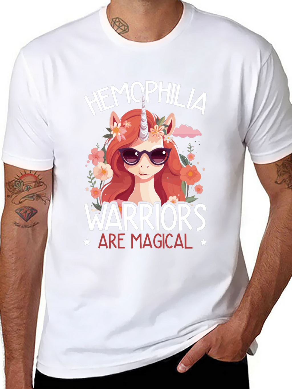 Hemophilia Warrior Unicorn T-Shirt
