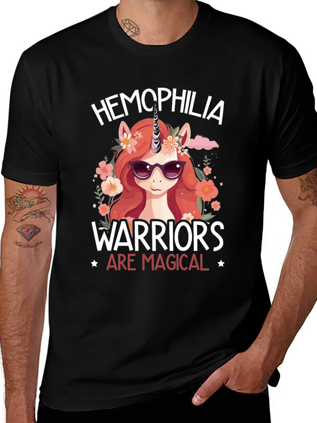 Hemophilia Warrior Unicorn T-Shirt