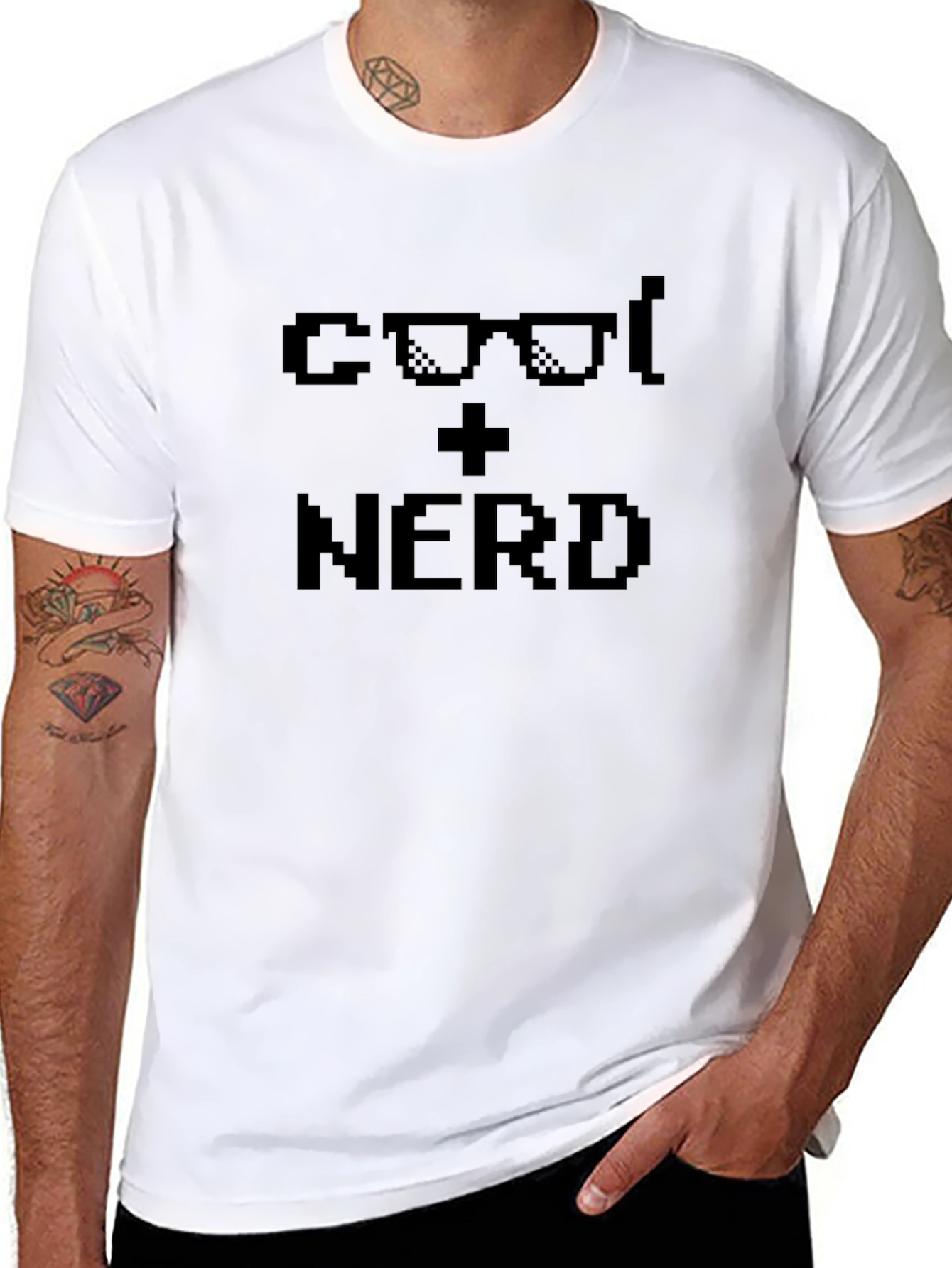 Cool + Nerd Pixel Graphic Tee - Black T-Shirt