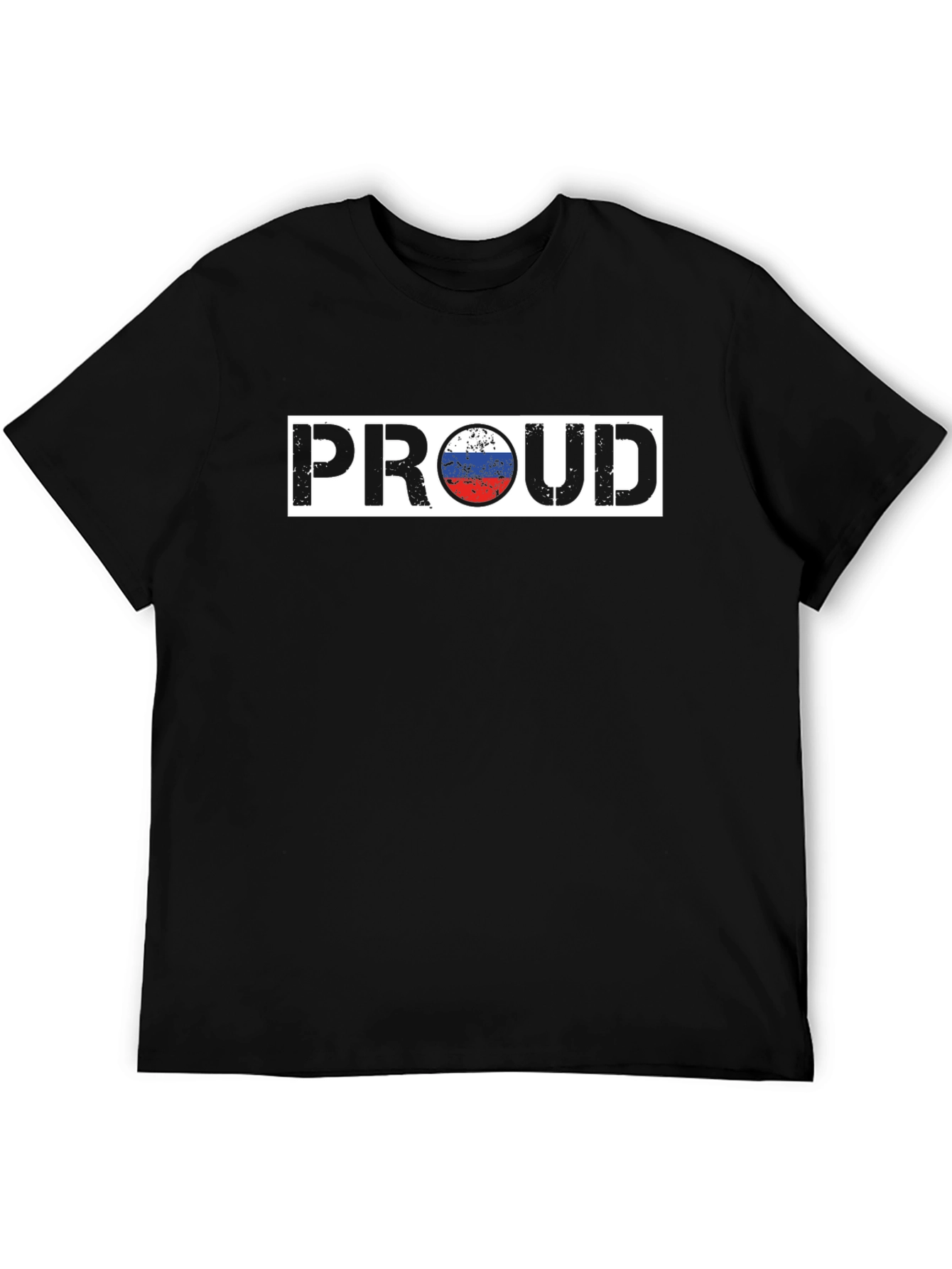 Proud Russian Flag T-Shirt - Black Cotton Tee