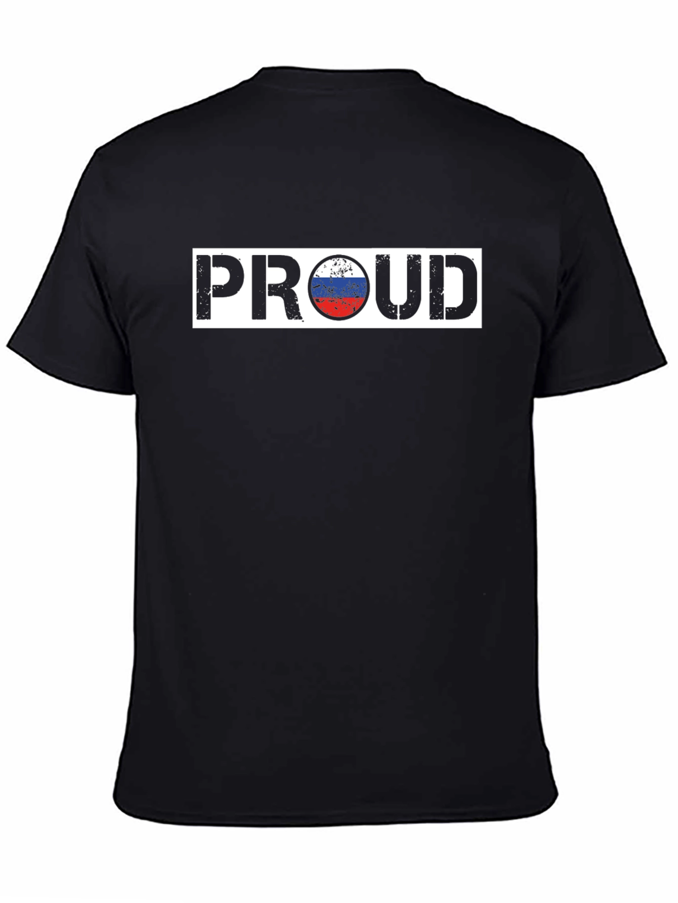 Proud Russian Flag T-Shirt - Black Cotton Tee