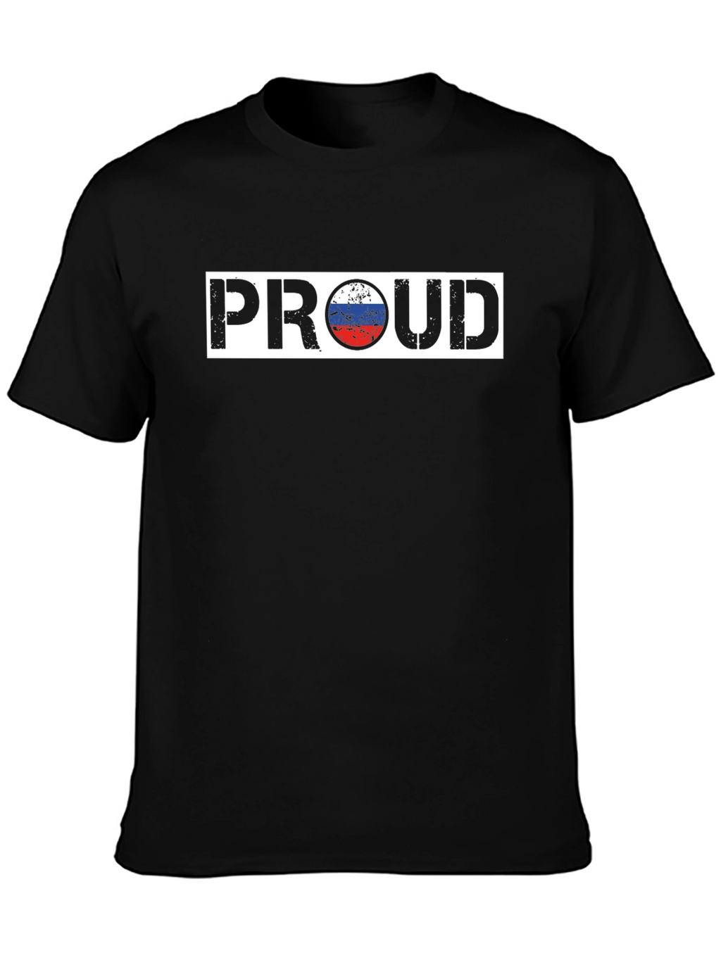 Proud Russian Flag T-Shirt - Black Cotton Tee