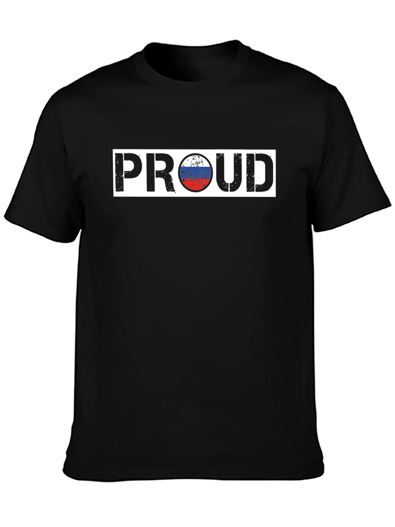 Proud Russian Flag T-Shirt - Black Cotton Tee