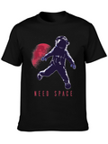 Need Space Astronaut Graphic T-Shirt - Black Crew Neck