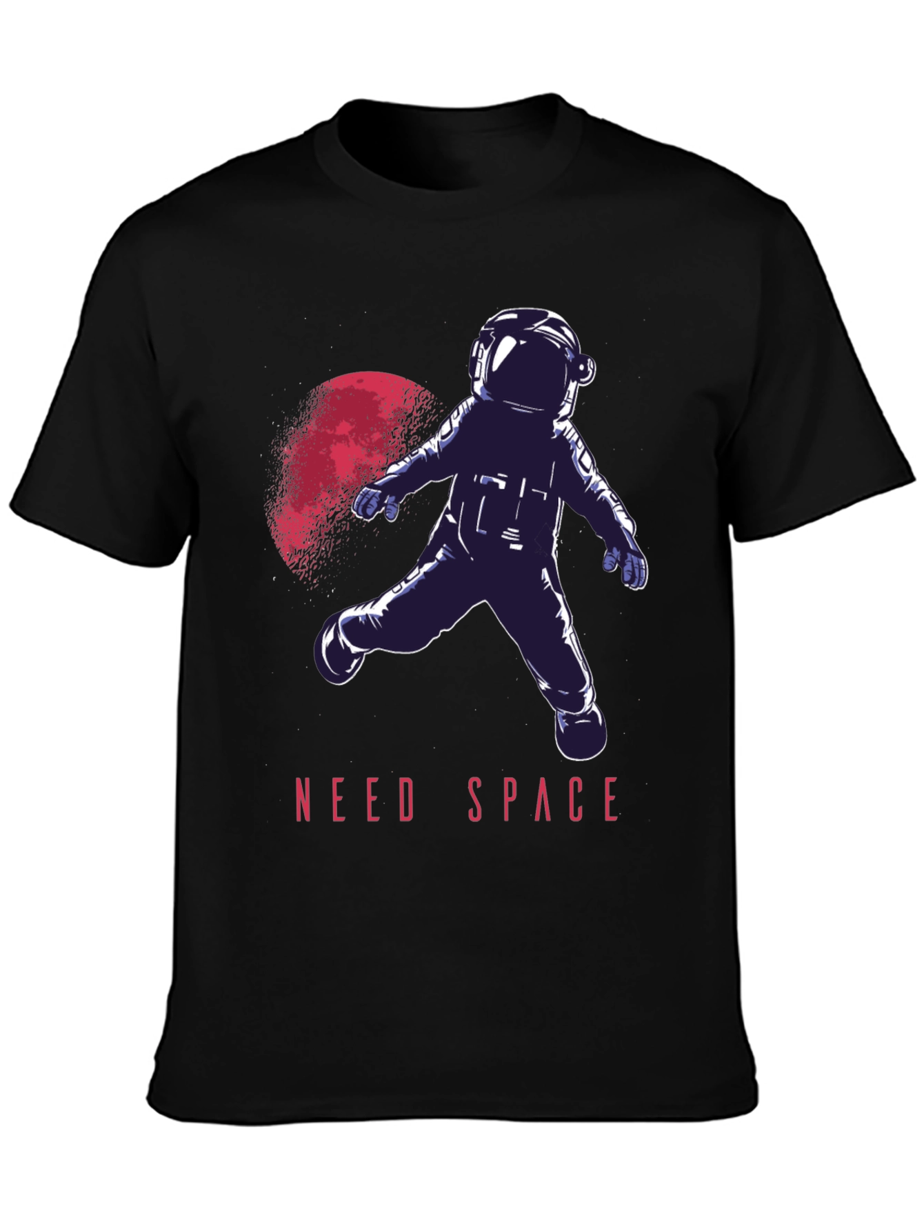 Need Space Astronaut Graphic T-Shirt - Black Crew Neck