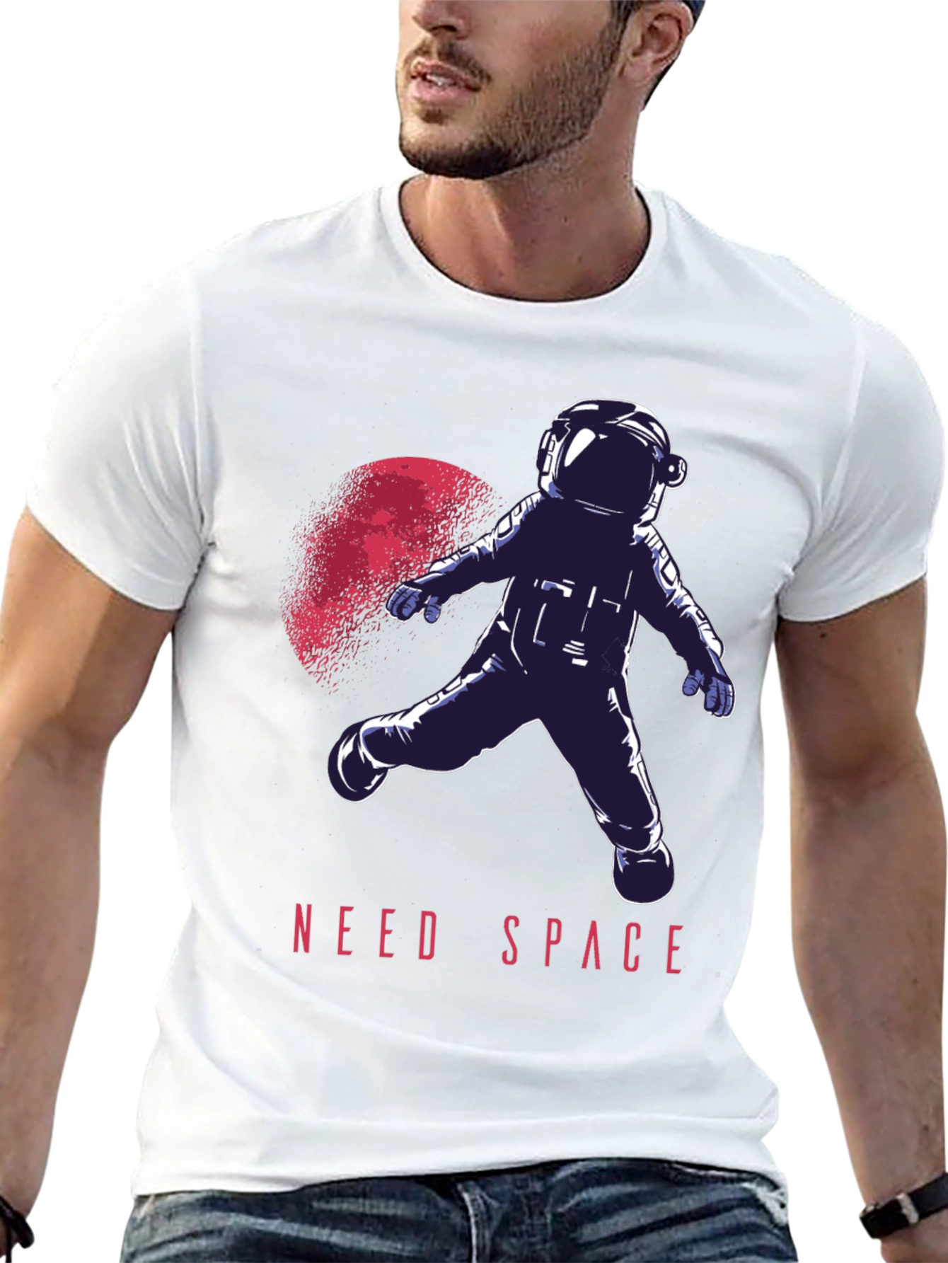 Need Space Astronaut Graphic T-Shirt - Black Crew Neck